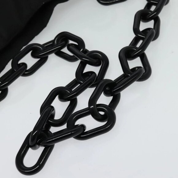 PRADA Shoulder Bag Nylon Plastic Black Silver Auth ep9367 - Picture 8 of 16